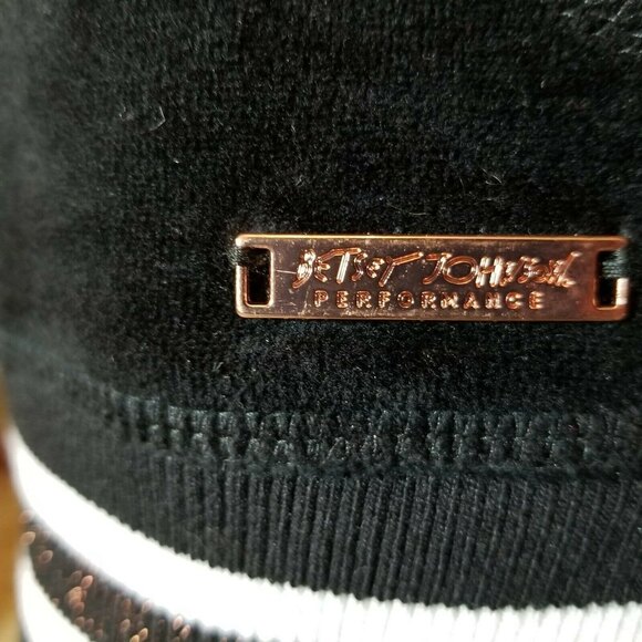 Betsey Johnson Black Velvet Rose Gold Zip Up Hooded  Track Jacket Small NWT - Picture 6 of 8